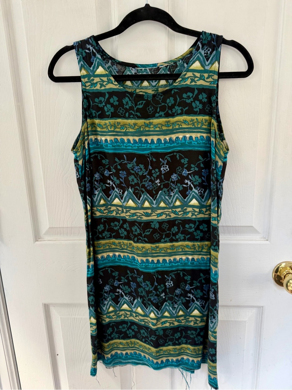 Vintage Boho Tribal Print Mini Dress